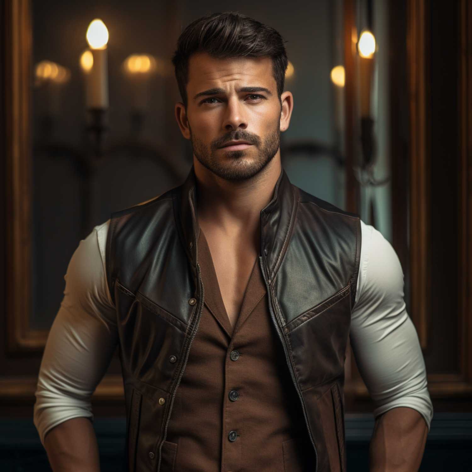 An application scenario or product detail of custom leather vest for men - Image 13