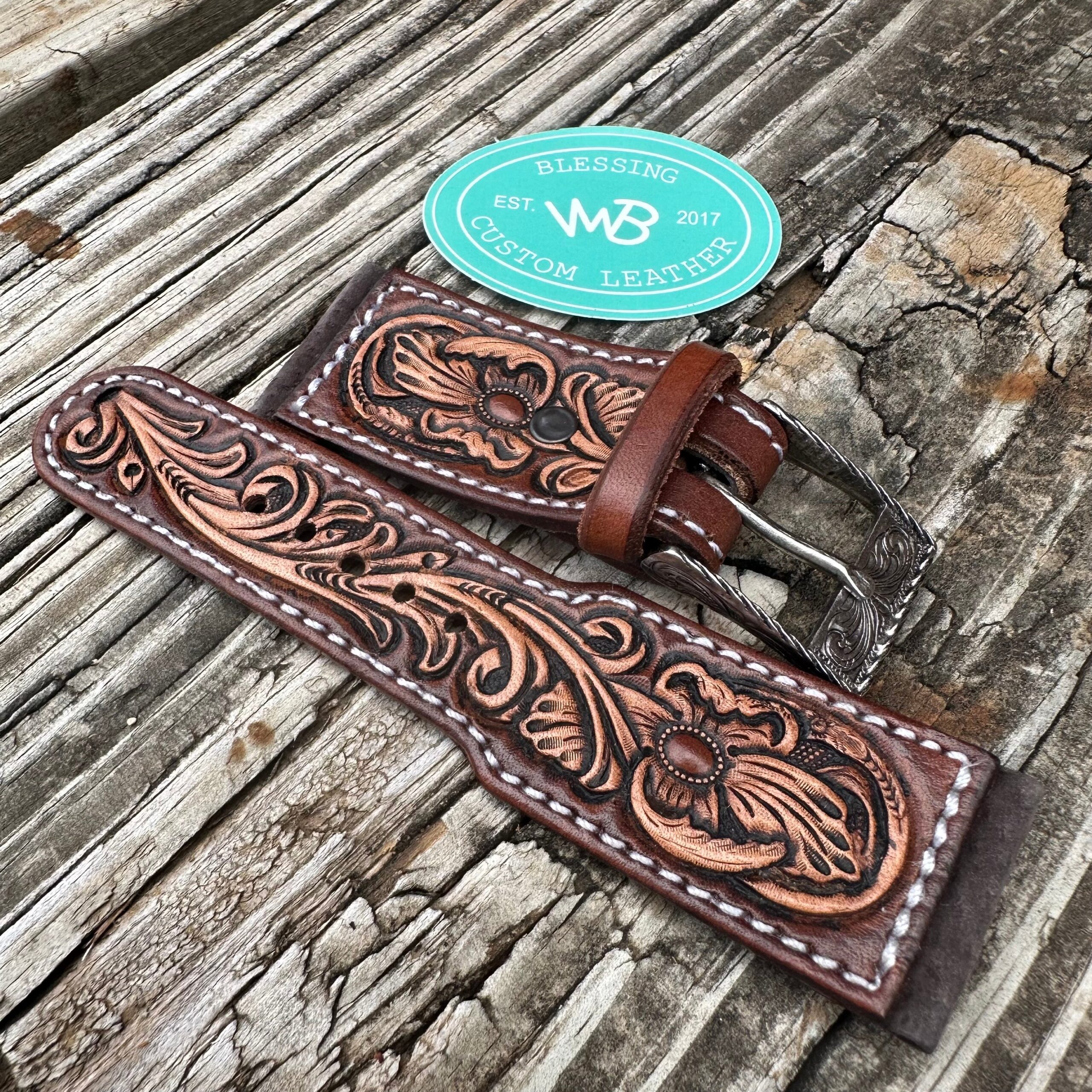 An application scenario or product detail of custom leather watch bands - Image 1