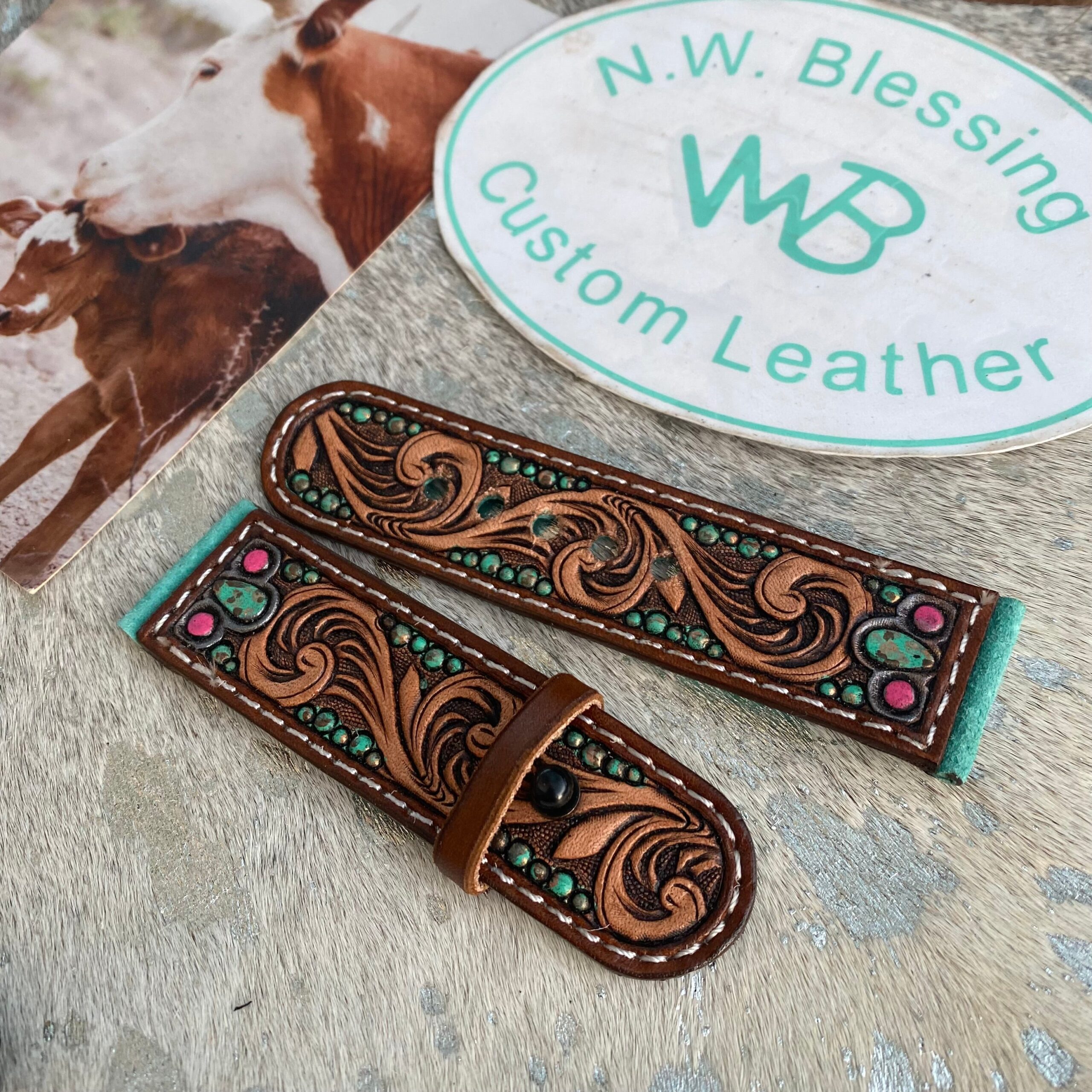 An application scenario or product detail of custom leather watch bands - Image 3