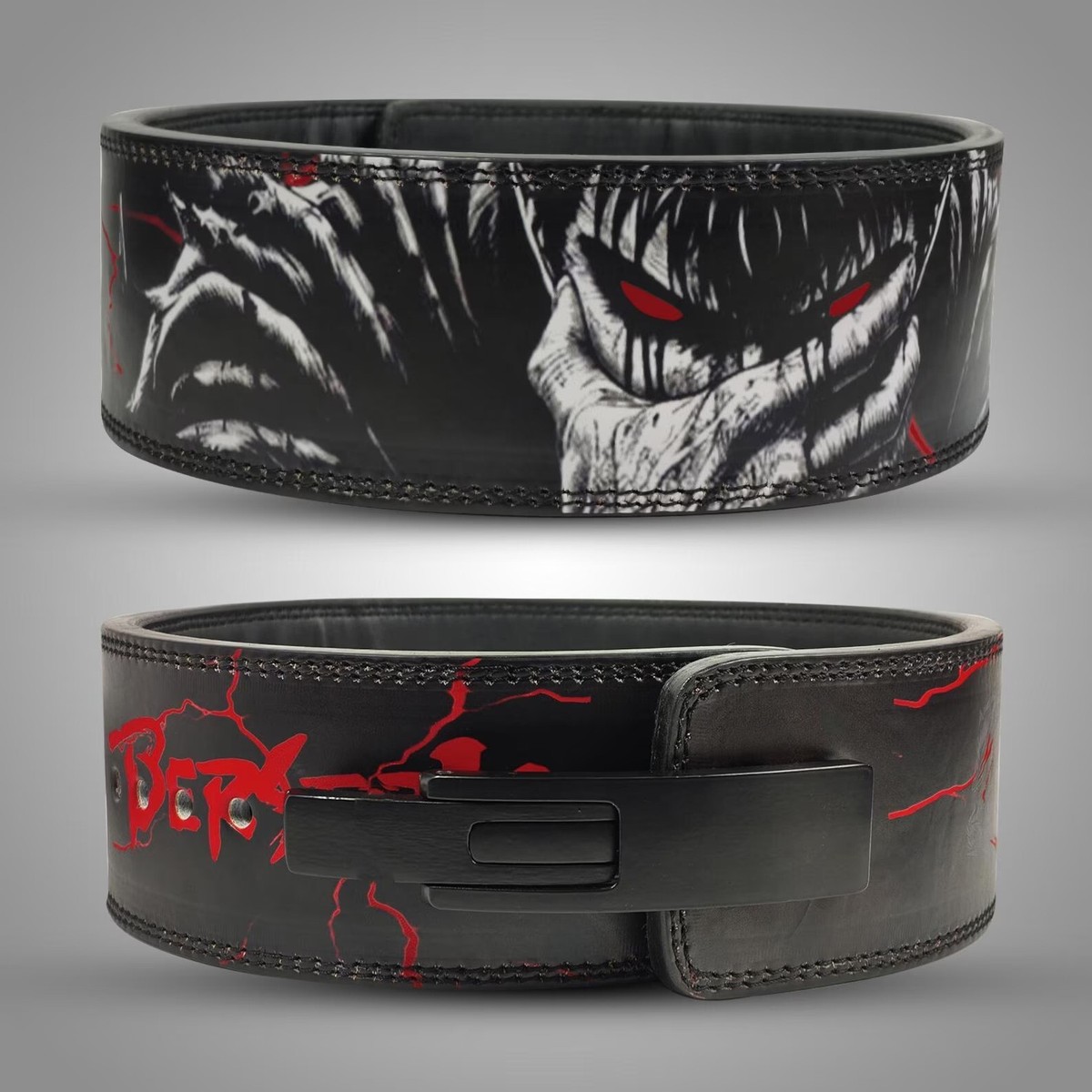 An application scenario or product detail of custom leather weightlifting belt - Image 2