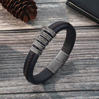 An application scenario or product detail of custom made leather bracelets - Image 19