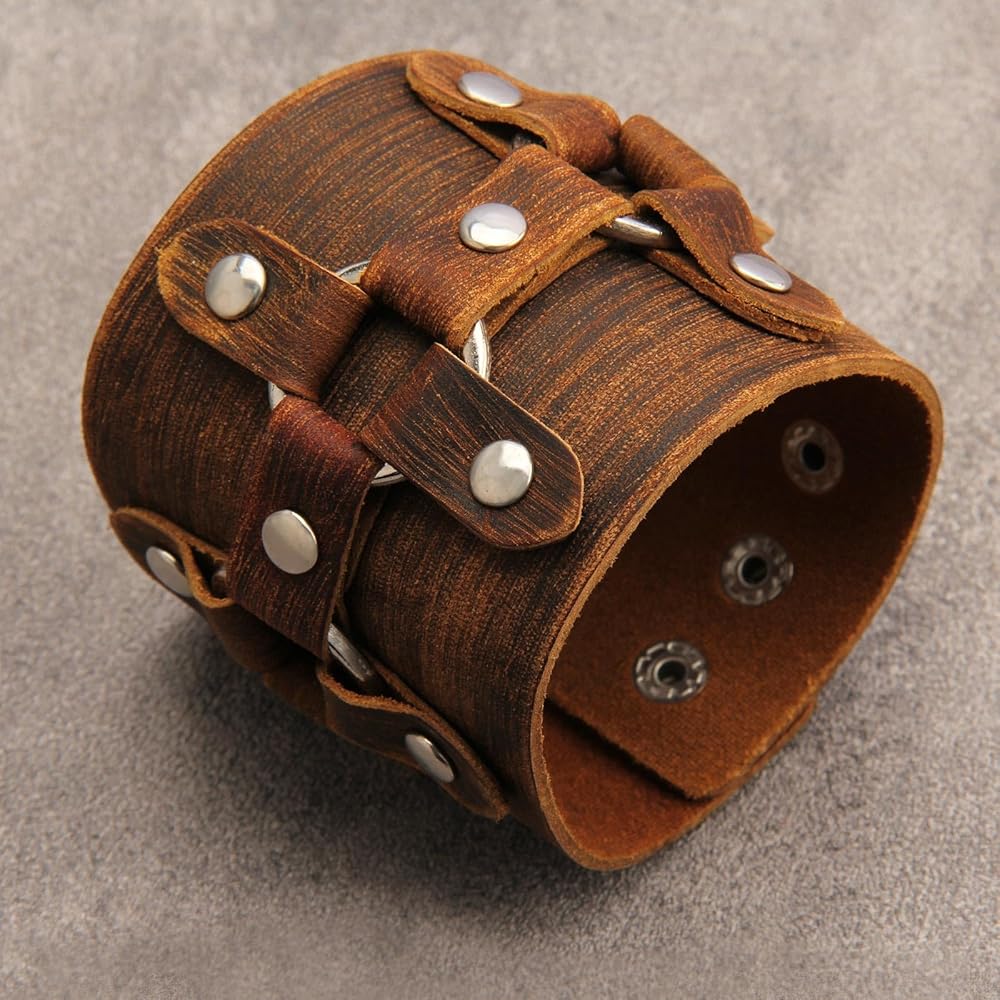 An application scenario or product detail of custom made leather wristbands - Image 5