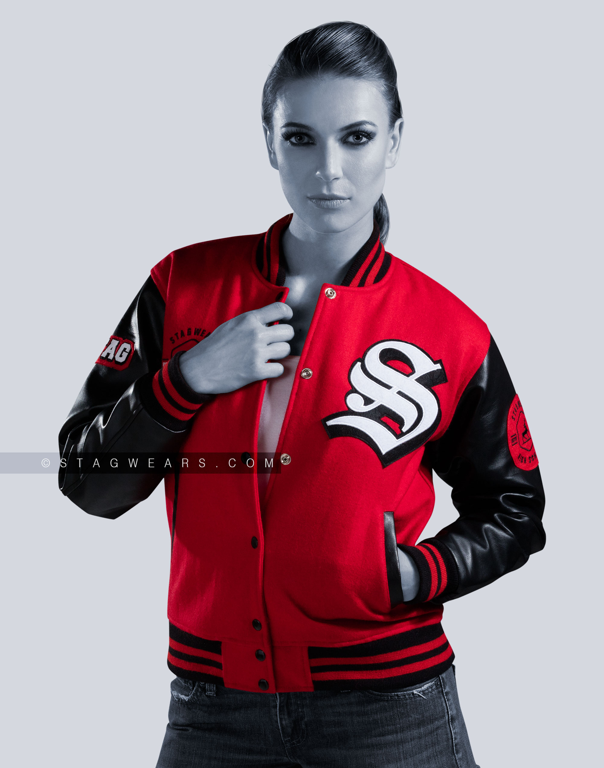 An application scenario or product detail of custom varsity jackets leather sleeves - Image 9