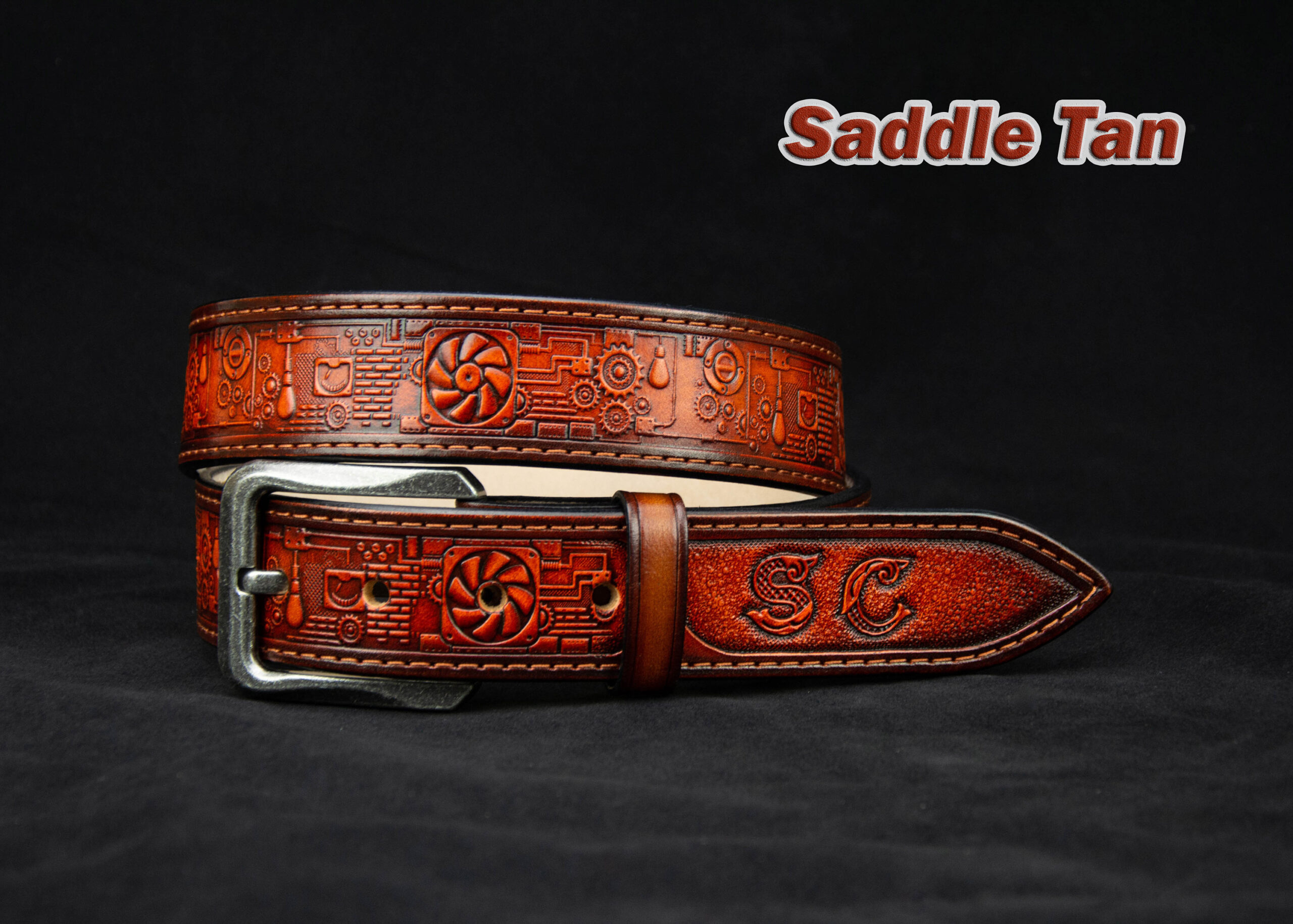 An application scenario or product detail of custom western leather belts - Image 2