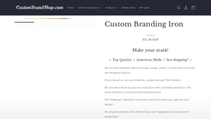 Custom Branding Irons - Fast Shipping & No Setup Fee