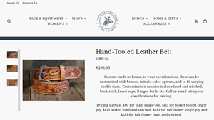 Custom Cowboy Shop - Hand-Tooled Leather Belt