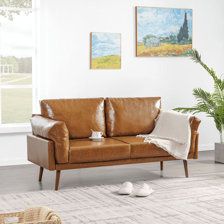 An application scenario or product detail of deals on faux leather loveseats - Image 1