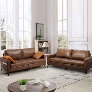 An application scenario or product detail of deals on faux leather loveseats - Image 6