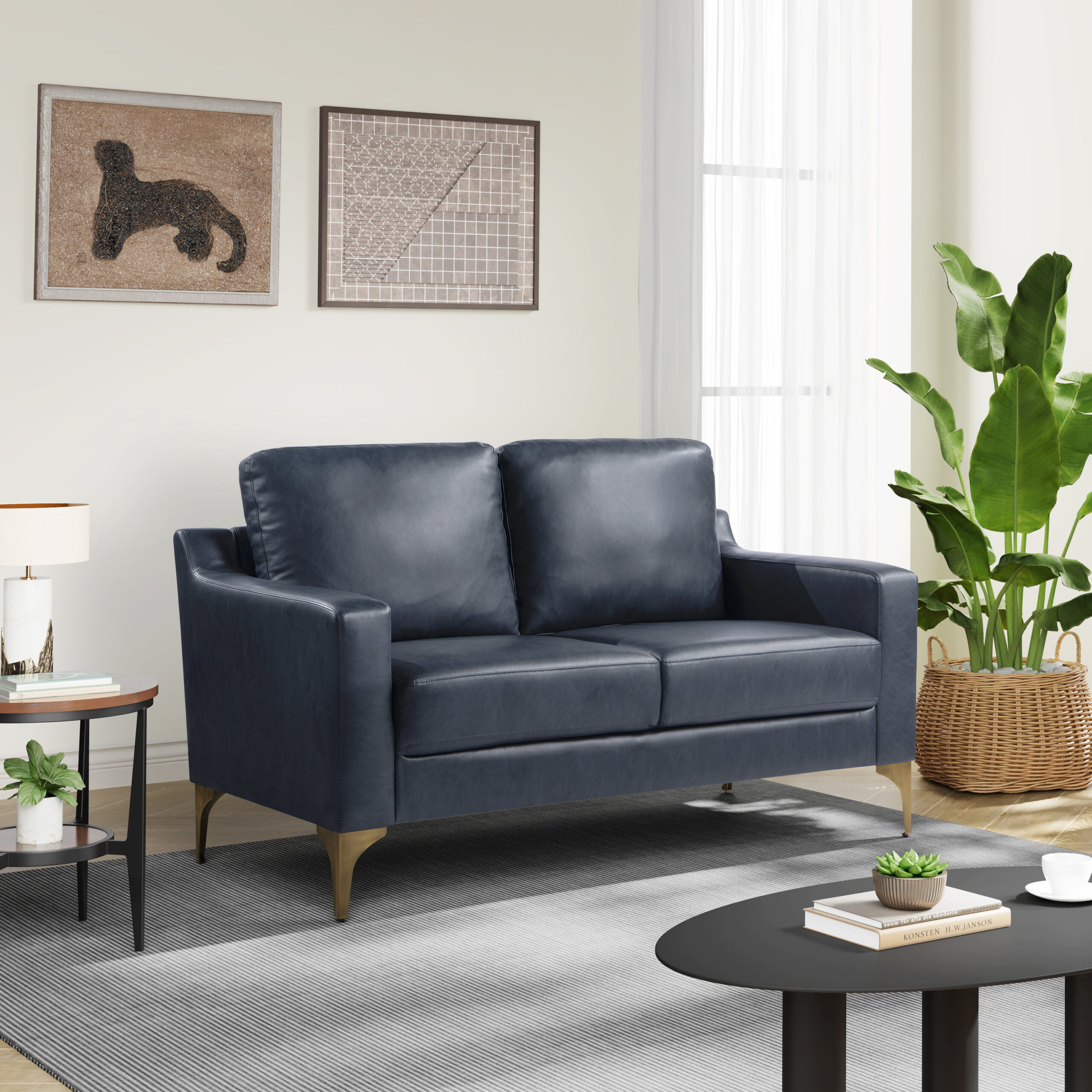 An application scenario or product detail of deals on faux leather loveseats - Image 14