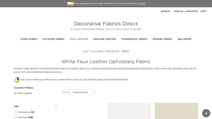 Naugahyde - White Faux Leather Upholstery Vinyl