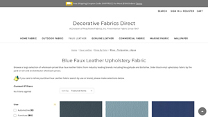 Naugahyde - Blue Faux Leather Upholstery Vinyl