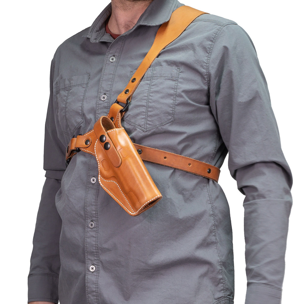 An application scenario or product detail of diamond d custom leather chest holster - Image 10