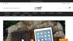 DM Leather Studio - Handmade Distressed Leather iPad Portfolio Organizer