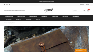 DM Leather Studio - Vintage Leather Laptop Case Sleeve