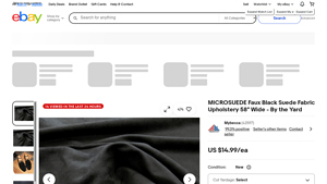 MICROSUEDE - Faux Black Suede Fabric Upholstery