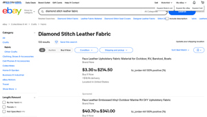 Diamond Stitch - Leather Fabric