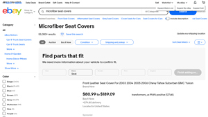 Microfiber Seat Covers - Variety of Colors and Brands