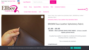 Ellbee Fabrics - BROWN Faux Leather Upholstery Fabric