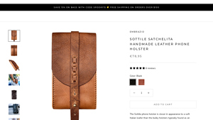 Embrazio - Sottile Satchelita Handmade Leather Phone Holster