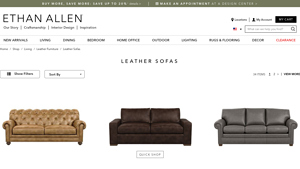 Ethan Allen - Leather Sofas & Loveseats