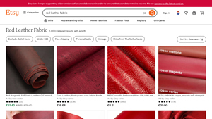 Etsy - Red Matte Pleather Fabric