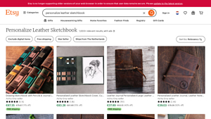 Etsy - Personalized Leather Sketchbooks