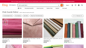Etsy - Pink Suede Fabric