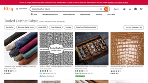 Etsy - Tooled Leather Fabric