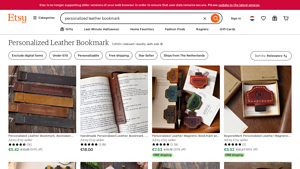 Etsy - Personalized Leather Bookmarks