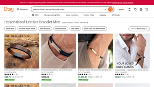 Etsy - Personalized Leather Bracelets