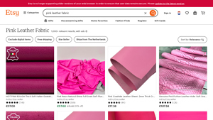 Etsy - Pink Leather Fabric