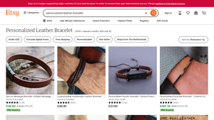 Etsy - Personalized Leather Bracelets