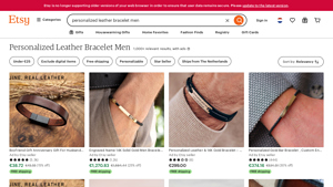 Etsy - Personalized Leather Bracelets for Men