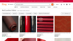 Etsy - Red Matte Pleather Fabric