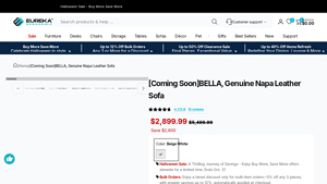 Eureka Ergonomic - BELLA Genuine Napa Leather Sofa