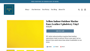 Fabric Bistro - Yellow Marine Faux Leather Vinyl