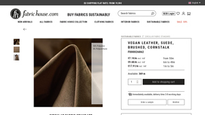 Fabric House - Vegan Leather Suede Cornstalk