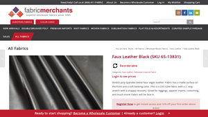 Fabric Merchants - Faux Leather Black 65-13831