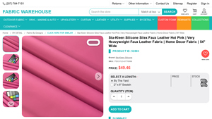 Fabric Warehouse - Sta-Kleen Silicone Silex Faux Leather Hot Pink