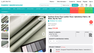 Fabric Warehouse - Seafoam Green Faux Leather Vinyl