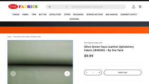 Fine Fabrics - Light Grey Faux Leather Upholstery Fabric