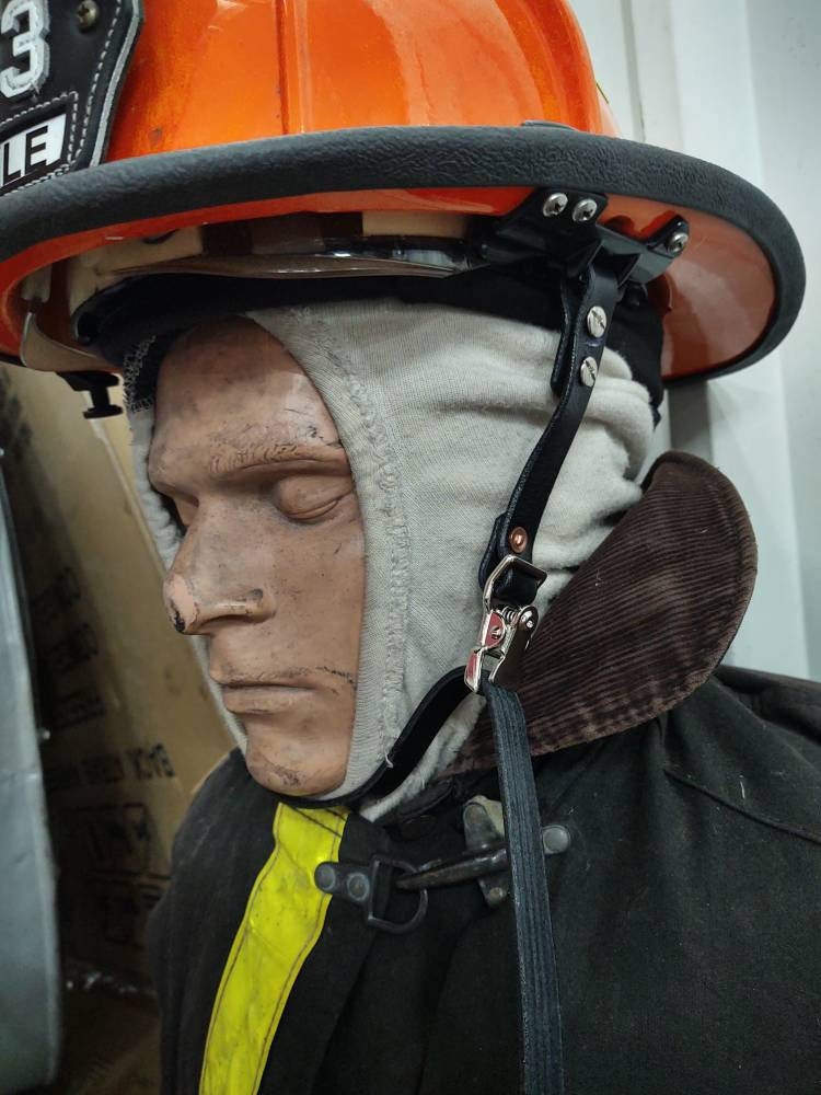 An application scenario or product detail of firefighter leather chin strap - Image 9