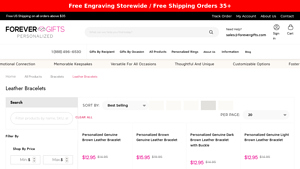 Forever Gifts - Personalized Genuine Brown Leather Bracelet