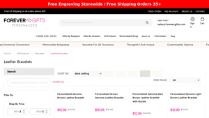 Forever Gifts - Personalized Genuine Brown Leather Bracelet