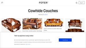 Foter - Rustic Cowhide Leather Sofa