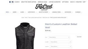 Fox Creek Leather - Men's Custom Leather Rebel Vest