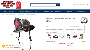 Fully Involved Leatherworks - Stitched Leather Fire Helmet Chin Strap