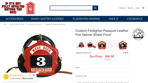 Fully Involved Leatherworks - Custom Firefighter Passport Leather Helmet Shield