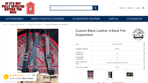 Fully Involved Leatherworks - Custom Black Leather Fire Suspenders