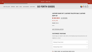 Go Forth Goods - Handmade Leather Dopp Kit